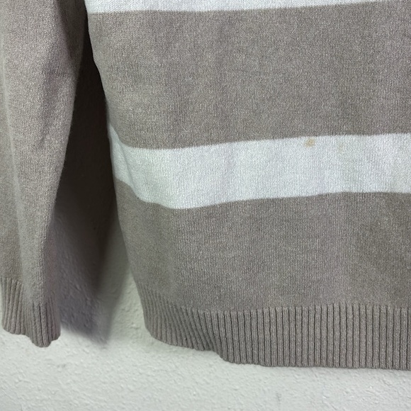 Bogner Cashmere Wool Blend Partial Zip Beige White Pullover Sweater size 10 - Picture 7 of 9